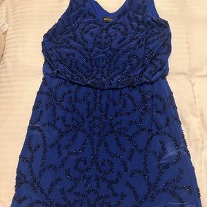 💙 Xscape size 14 Blue stretch beaded dress 💙